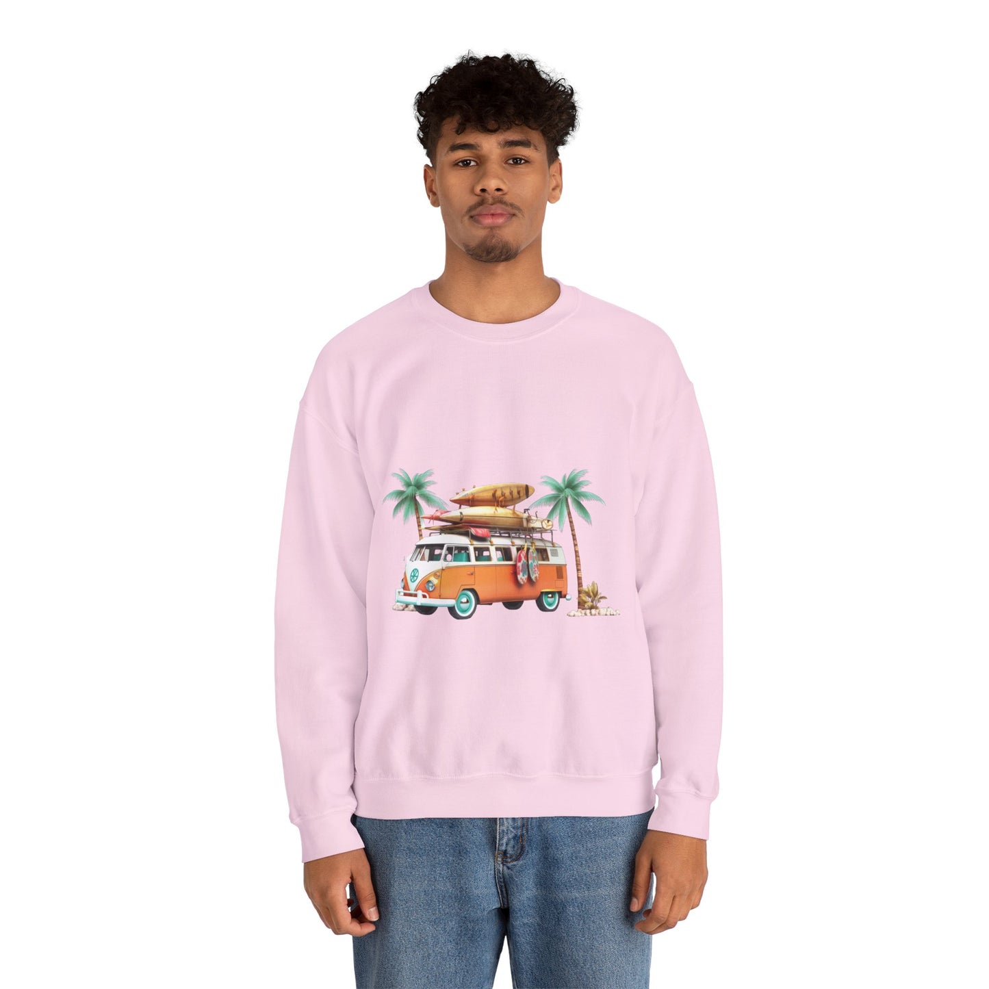 Retro Surf Van - Unisex Heavy Blend™ Crewneck Sweatshirt