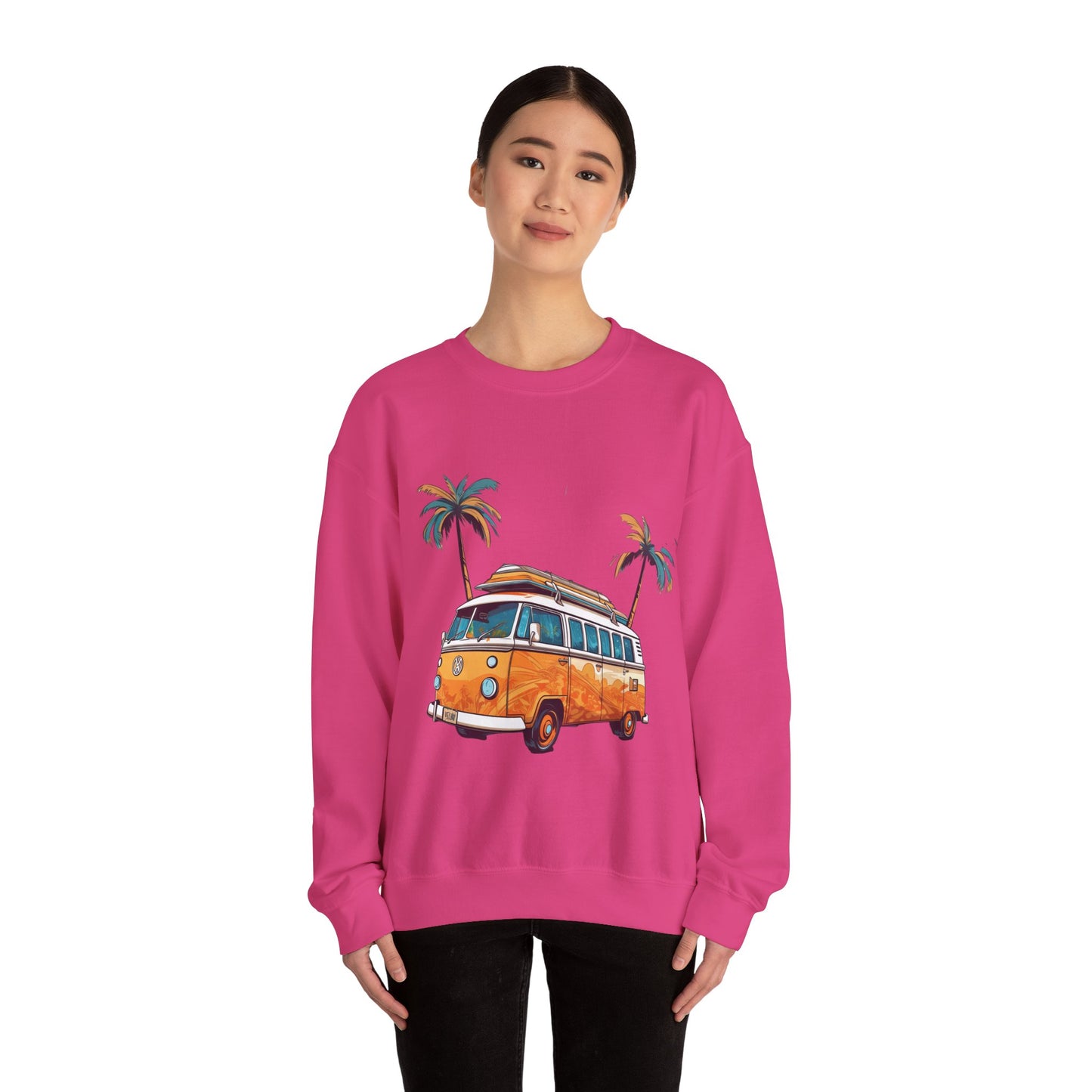 Retro Surf Van - Unisex Heavy Blend™ Crewneck Sweatshirt