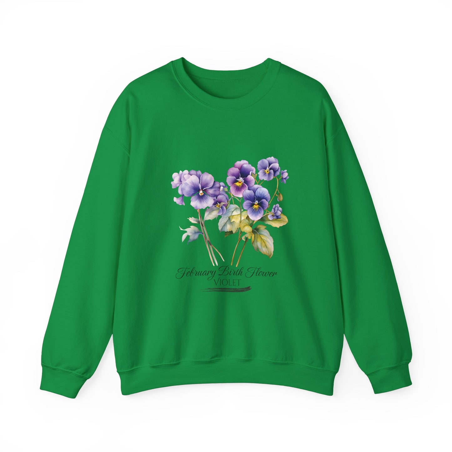 February Birth Flowers (Violet) - Unisex Heavy Blend™ Crewneck Sweatshirt