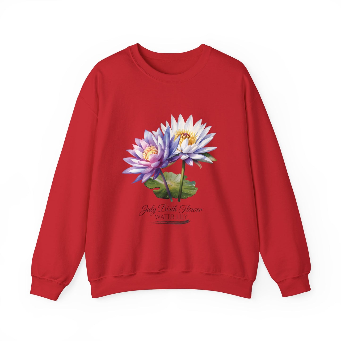 July Birth Flower (Water Lily) - Unisex Heavy Blend™ Crewneck Sweatshirt