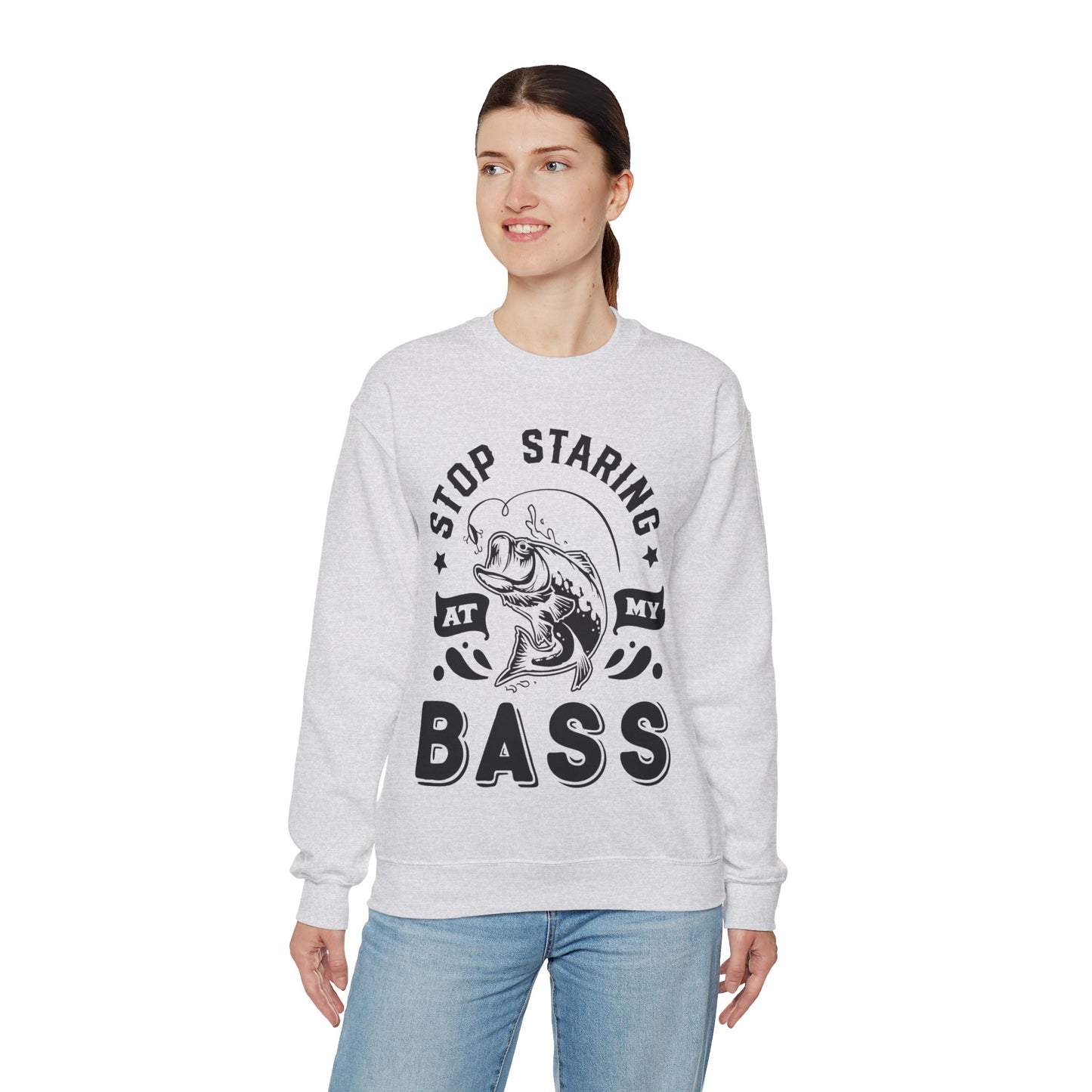 Stop staring at my Bass - Unisex Heavy Blend™ Crewneck Sweatshirt