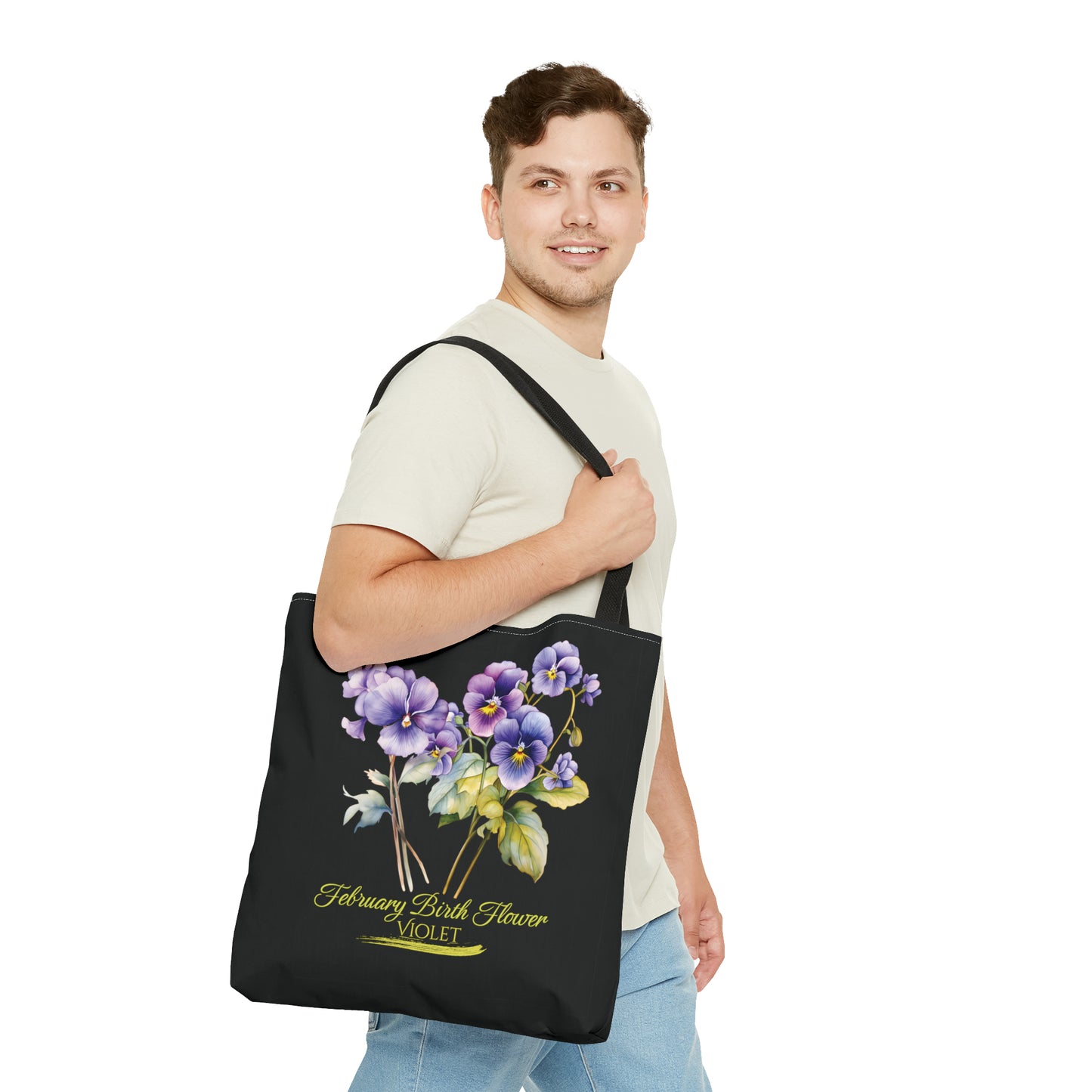 February Birth Flower: Violet - Tote Bag (AOP)