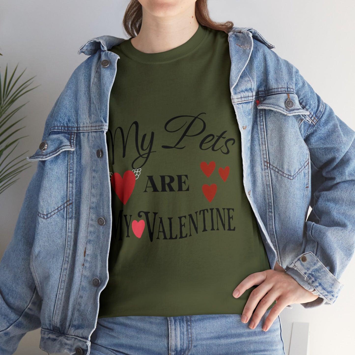 My Pets Are My Valentine1 - Unisex Heavy Cotton Tee