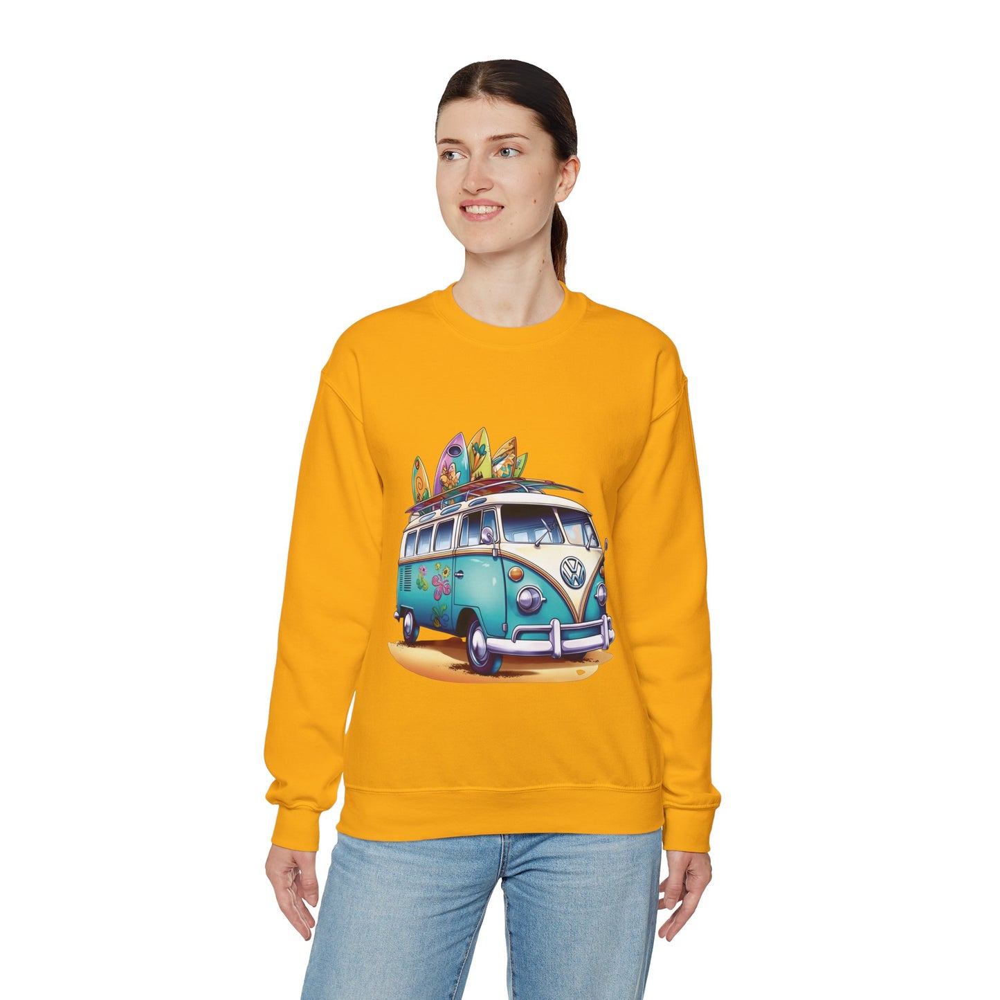 Retro Surf Van - Unisex Heavy Blend™ Crewneck Sweatshirt