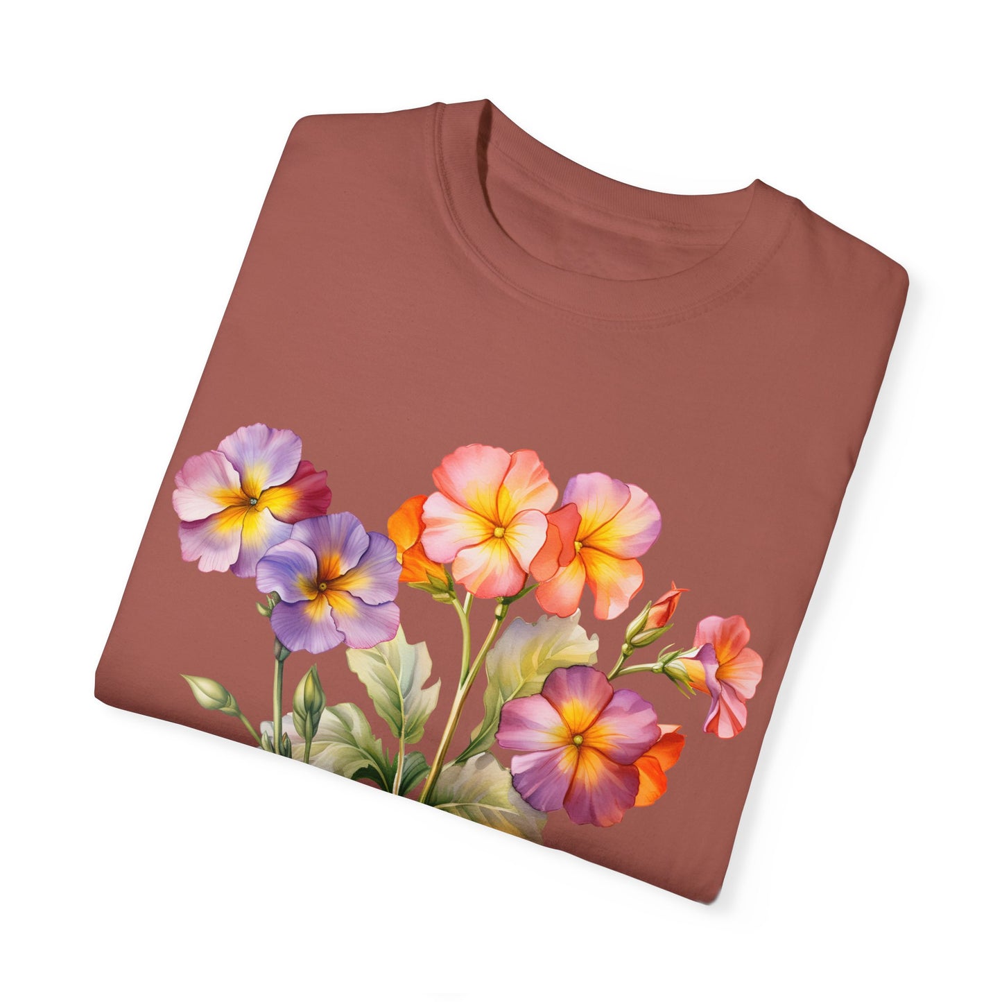 February Birth Flower "Violet" (For Dark Print) Unisex Garment-Dyed T-shirt