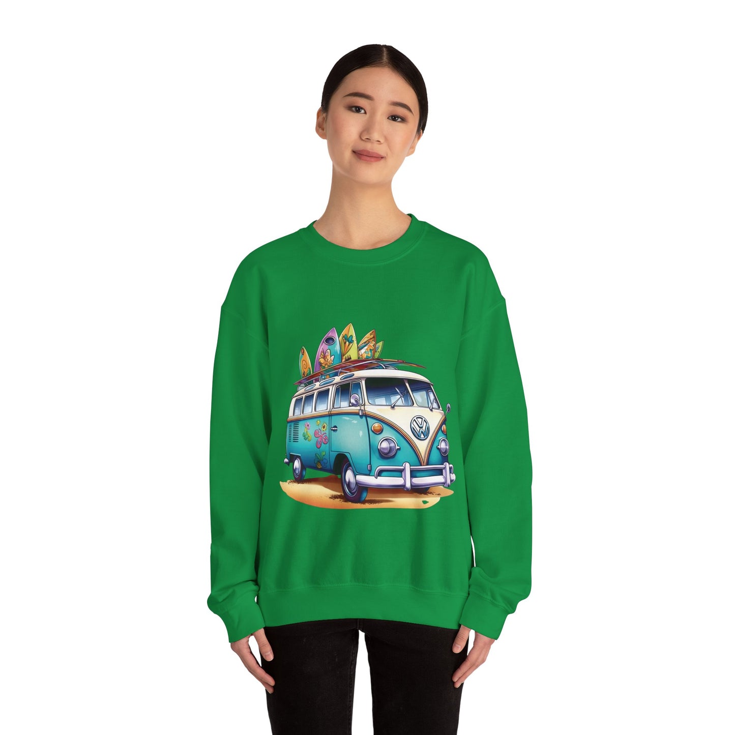 Retro Surf Van - Unisex Heavy Blend™ Crewneck Sweatshirt