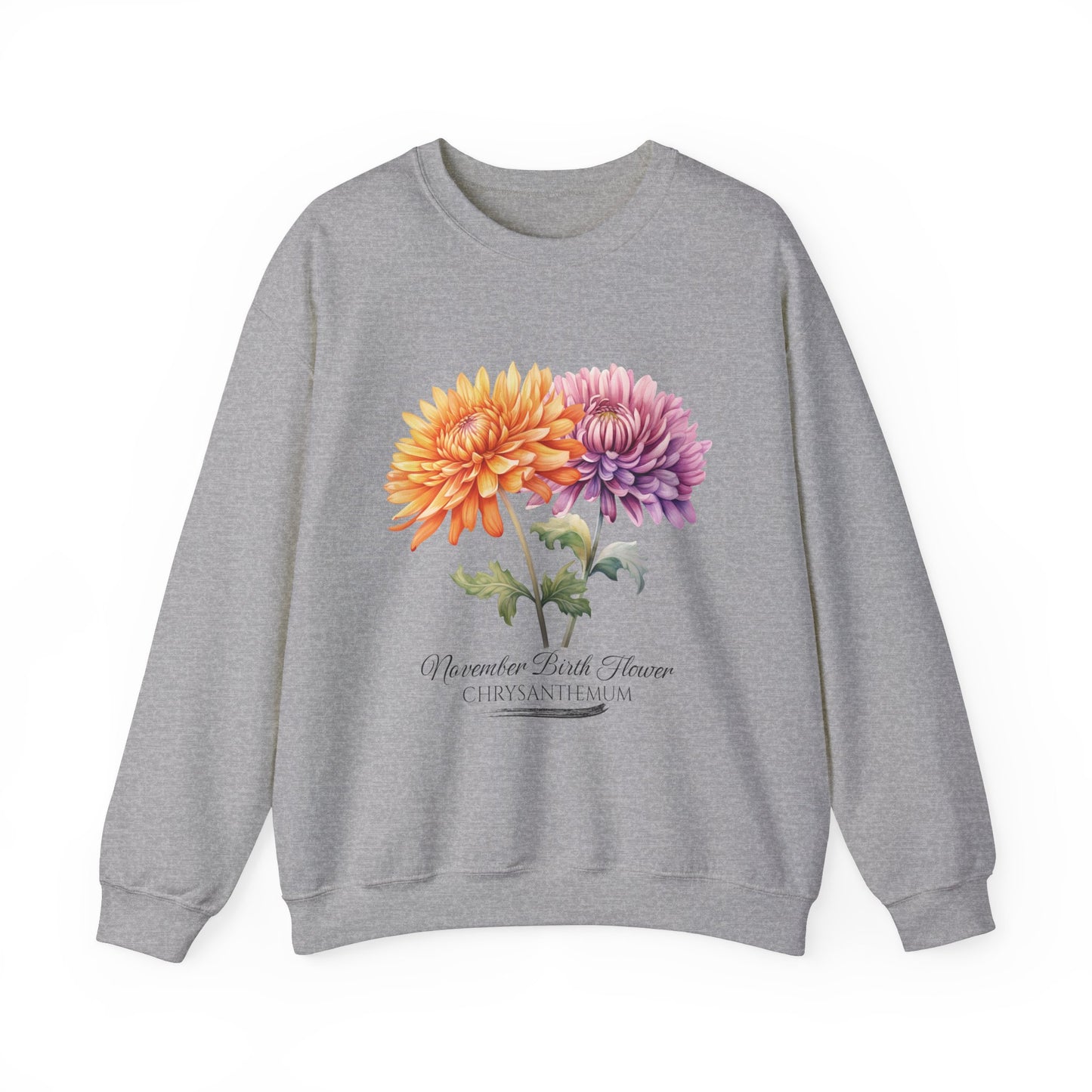 November Birth Flower (Chrysanthemum) - Unisex Heavy Blend™ Crewneck Sweatshirt