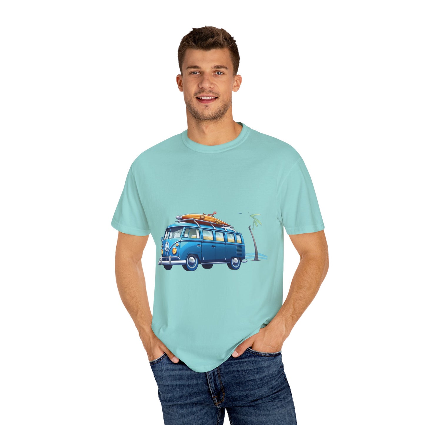 Retro Surf Van: Unisex Garment-Dyed T-shirt