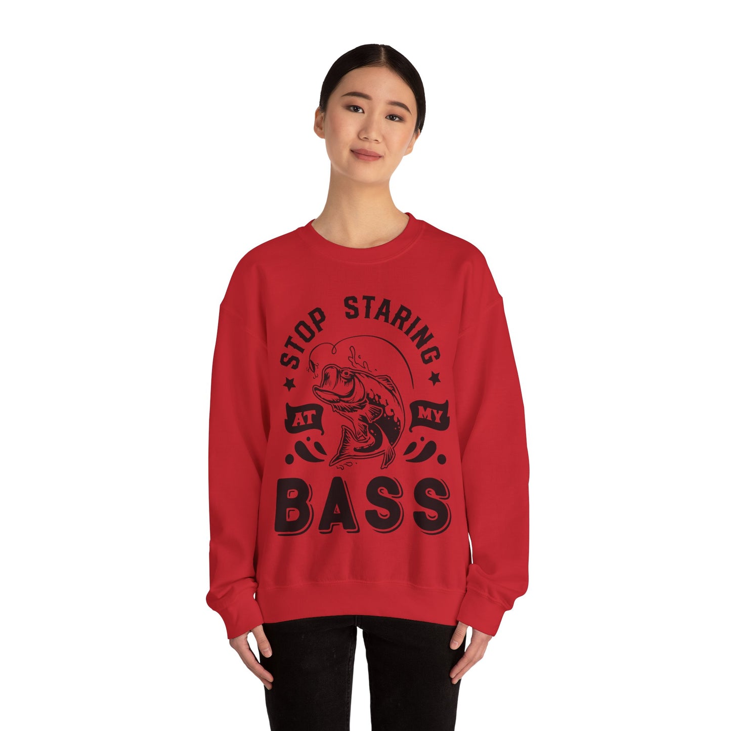 Stop staring at my Bass - Unisex Heavy Blend™ Crewneck Sweatshirt