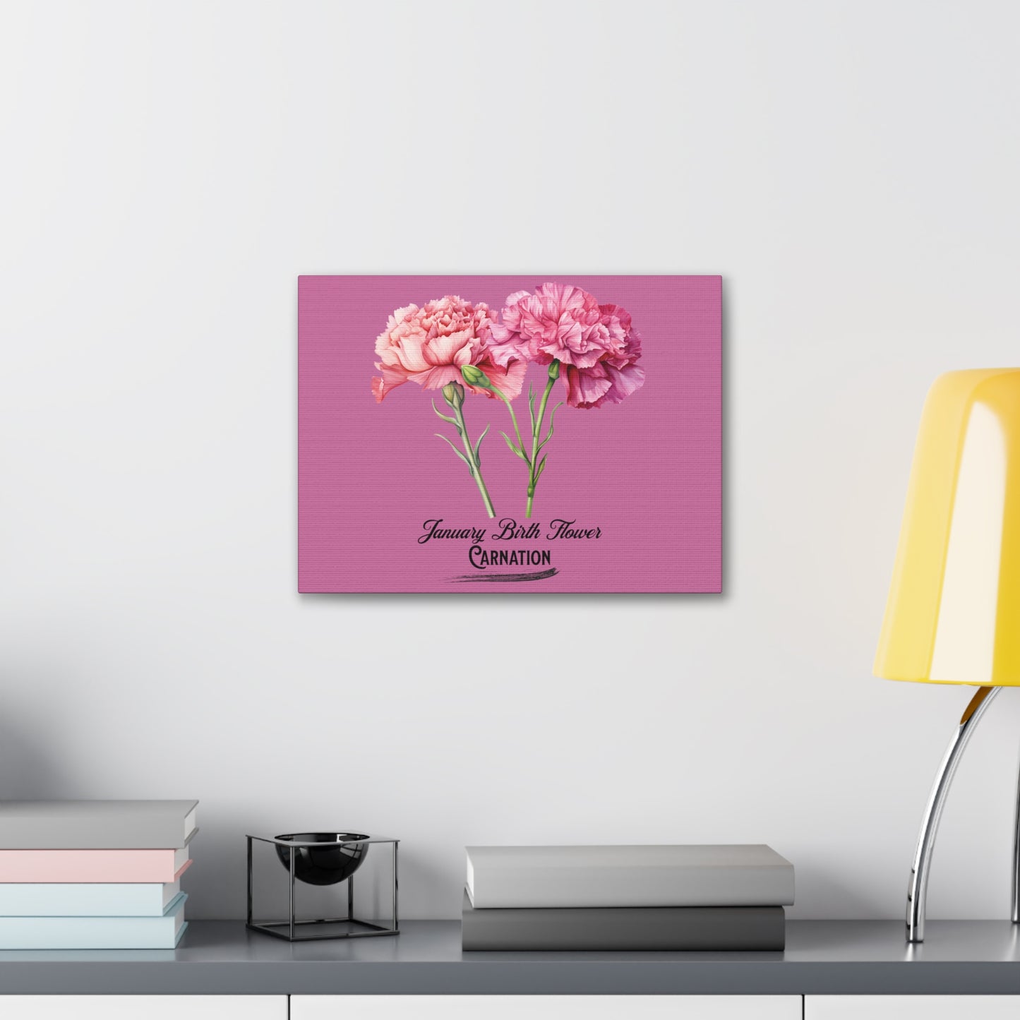 January Birth Flower (Carnation): Canvas Gallery Wraps