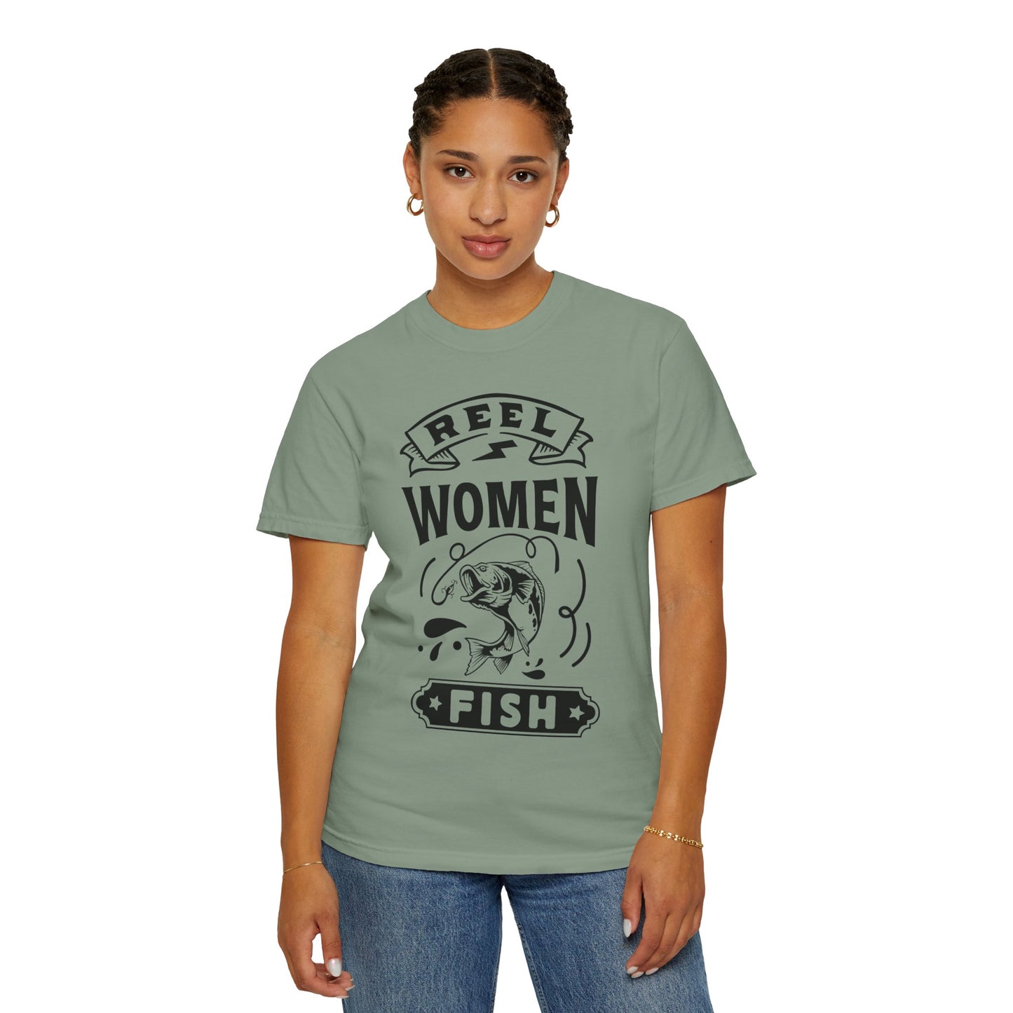 Reel women fish: Unisex Garment-Dyed T-shirt