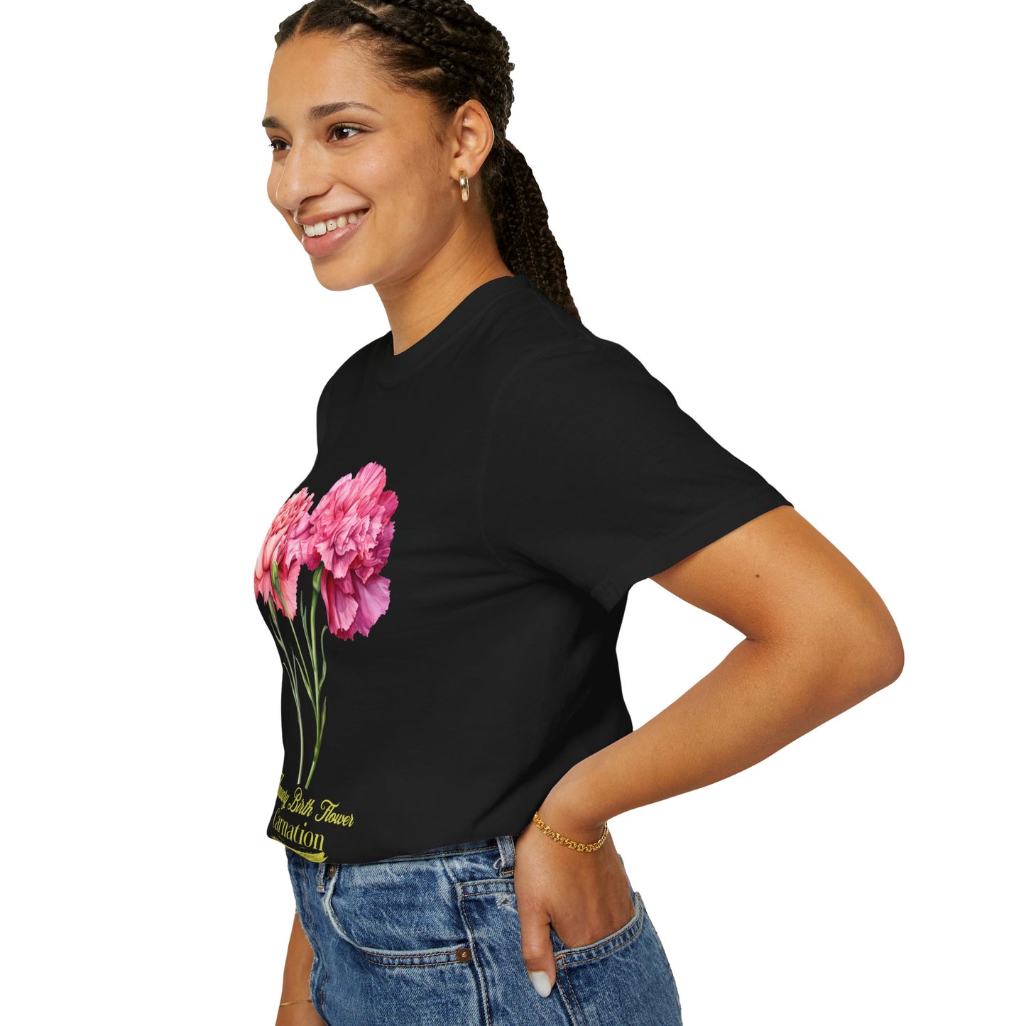 January Birth Flower "Daffodil" (For Print on Dark Fabric) - Unisex Garment-Dyed T-shirt