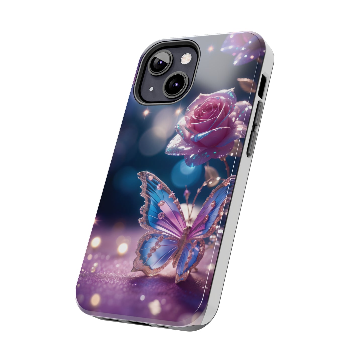 Tough Phone Cases: Fantasy butterfly and roses