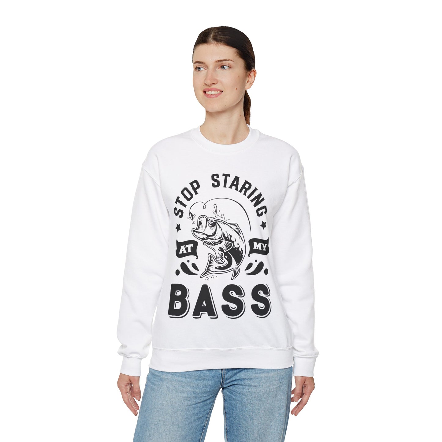 Stop staring at my Bass - Unisex Heavy Blend™ Crewneck Sweatshirt