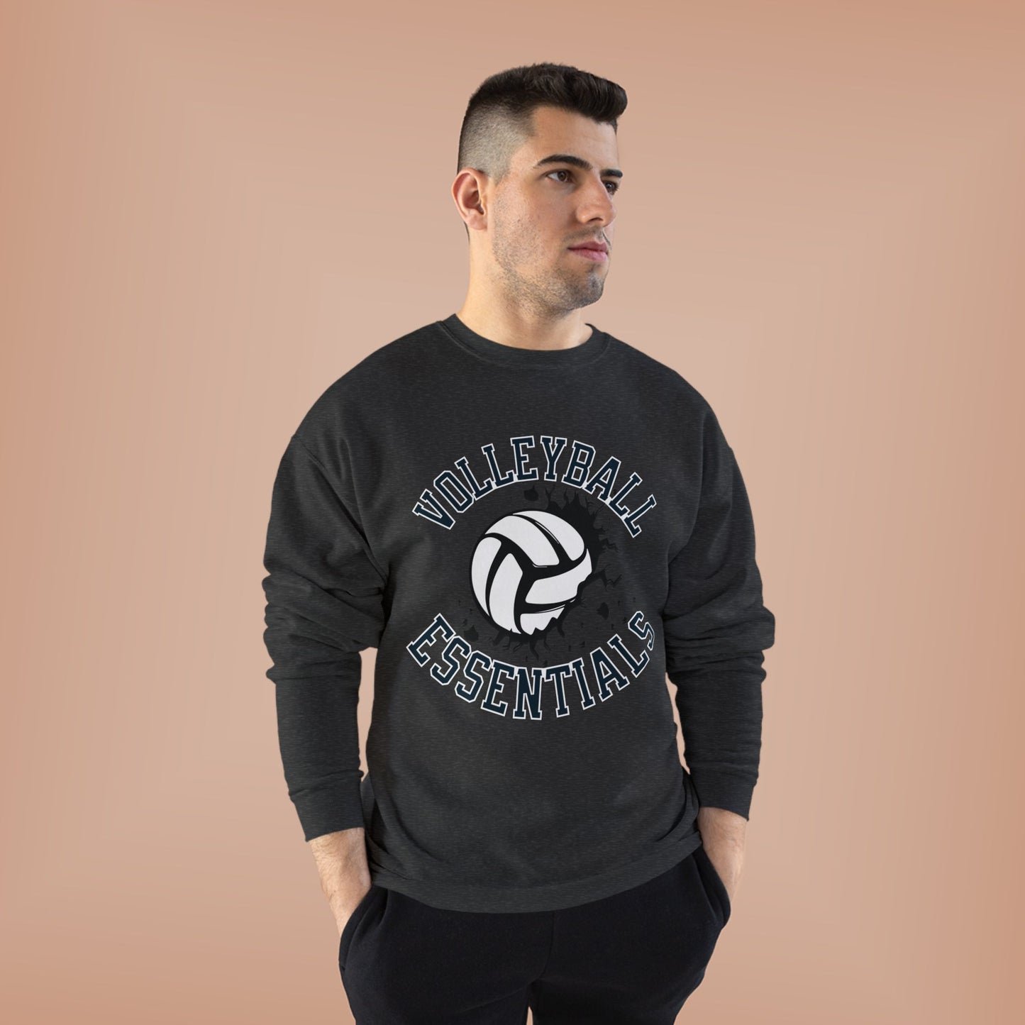 Volleyball Essentials Eco-Friendly Sweatshirt, Casual Sportswear, Gift for Volleyball Players, Team Apparel, Workout Clothing
