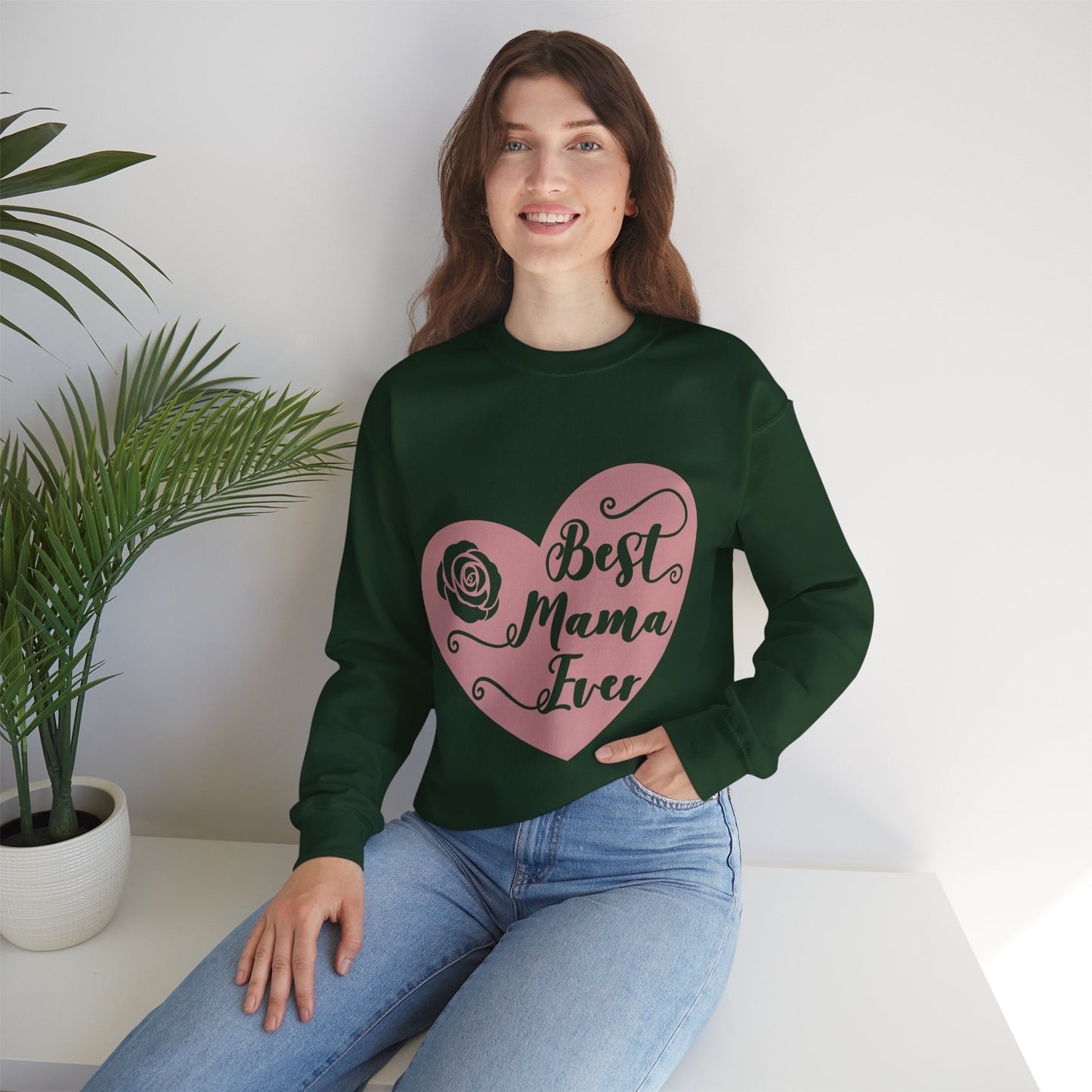 Best Mom Ever Heart - Unisex Heavy Blend™ Crewneck Sweatshirt