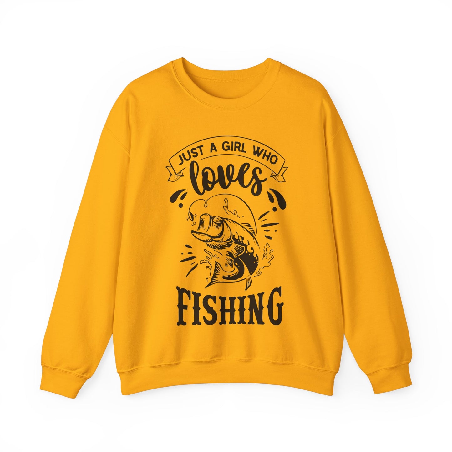 Just a girl who loves fishing - Unisex Heavy Blend™ Crewneck Sweatshirt