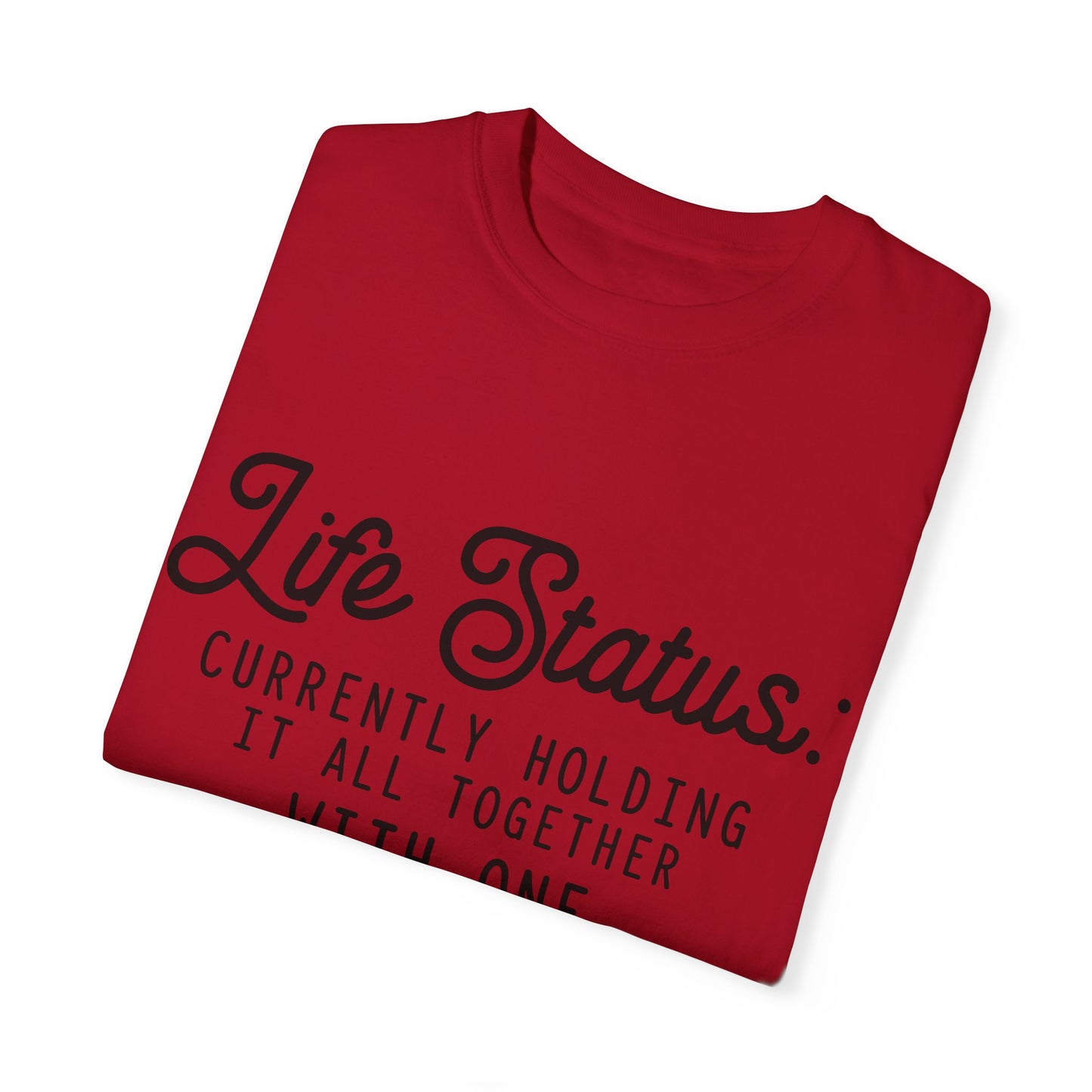 Life status currently holding - Unisex Garment-Dyed T-shirt