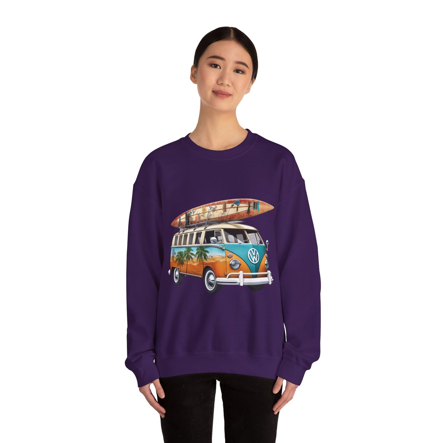 Retro Surf Van - Unisex Heavy Blend™ Crewneck Sweatshirt