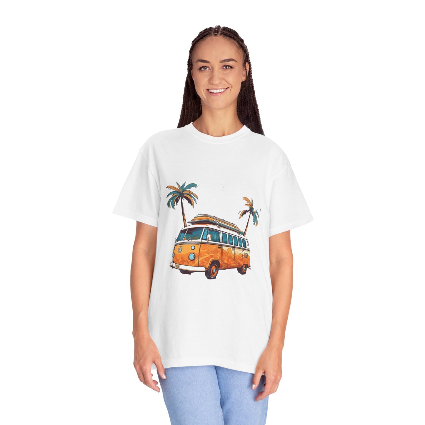 Retro Surf Van: Unisex Garment-Dyed T-shirt