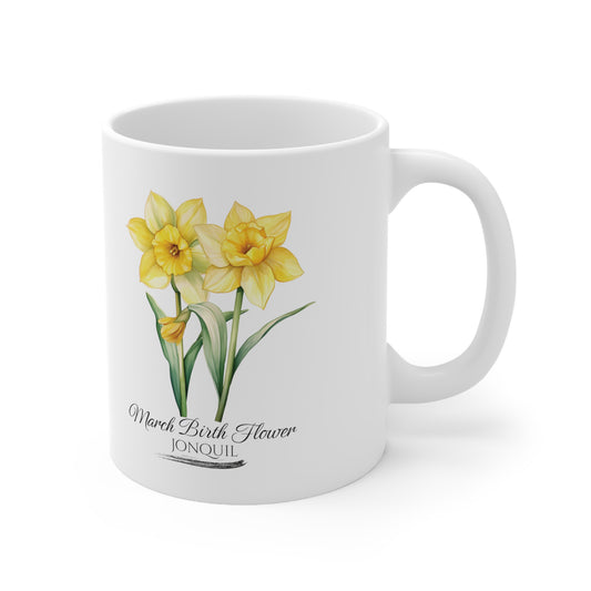 March Birth Flower (Jonquil): Ceramic Mug 11oz