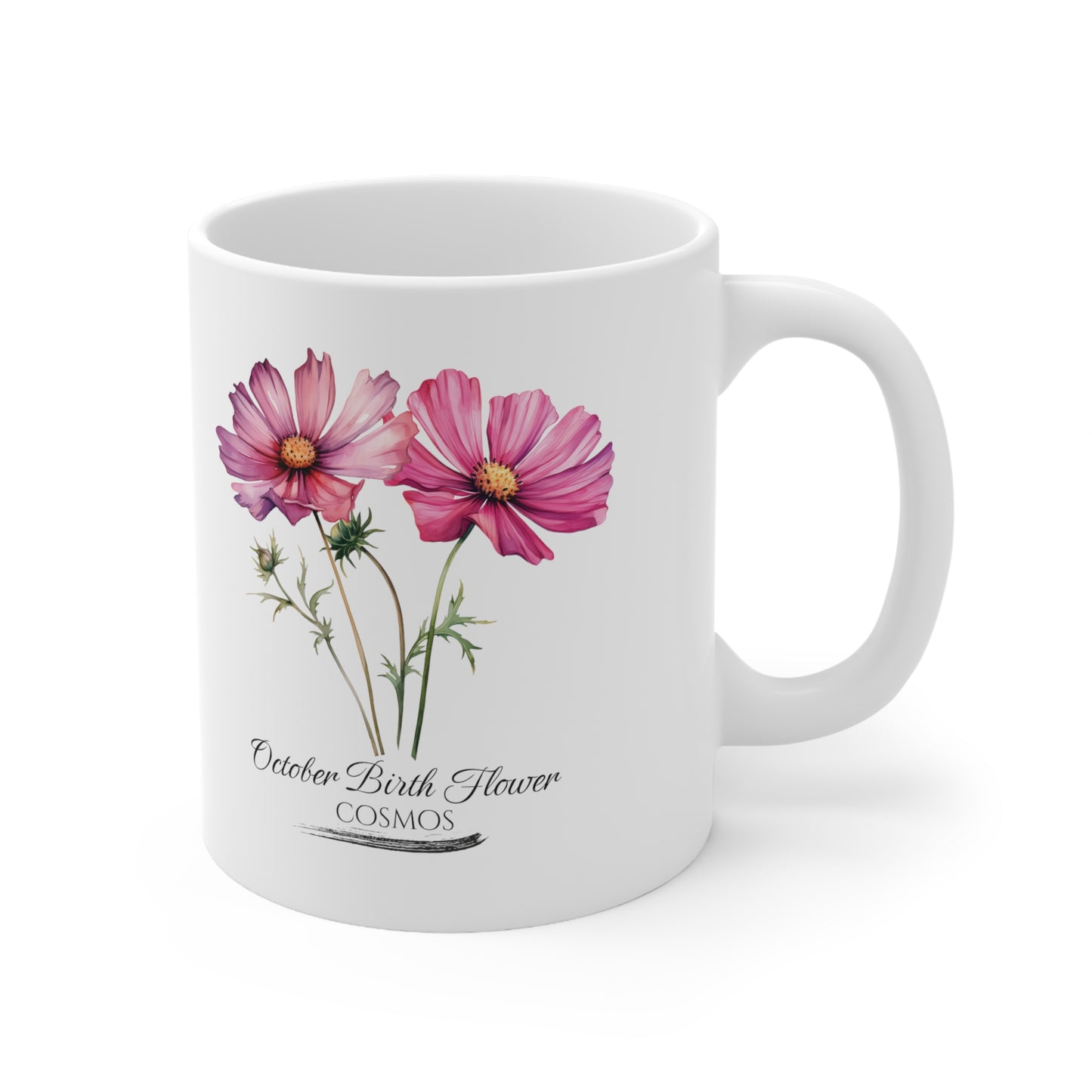 October Birth Flower (Cosmos): Ceramic Mug 11oz