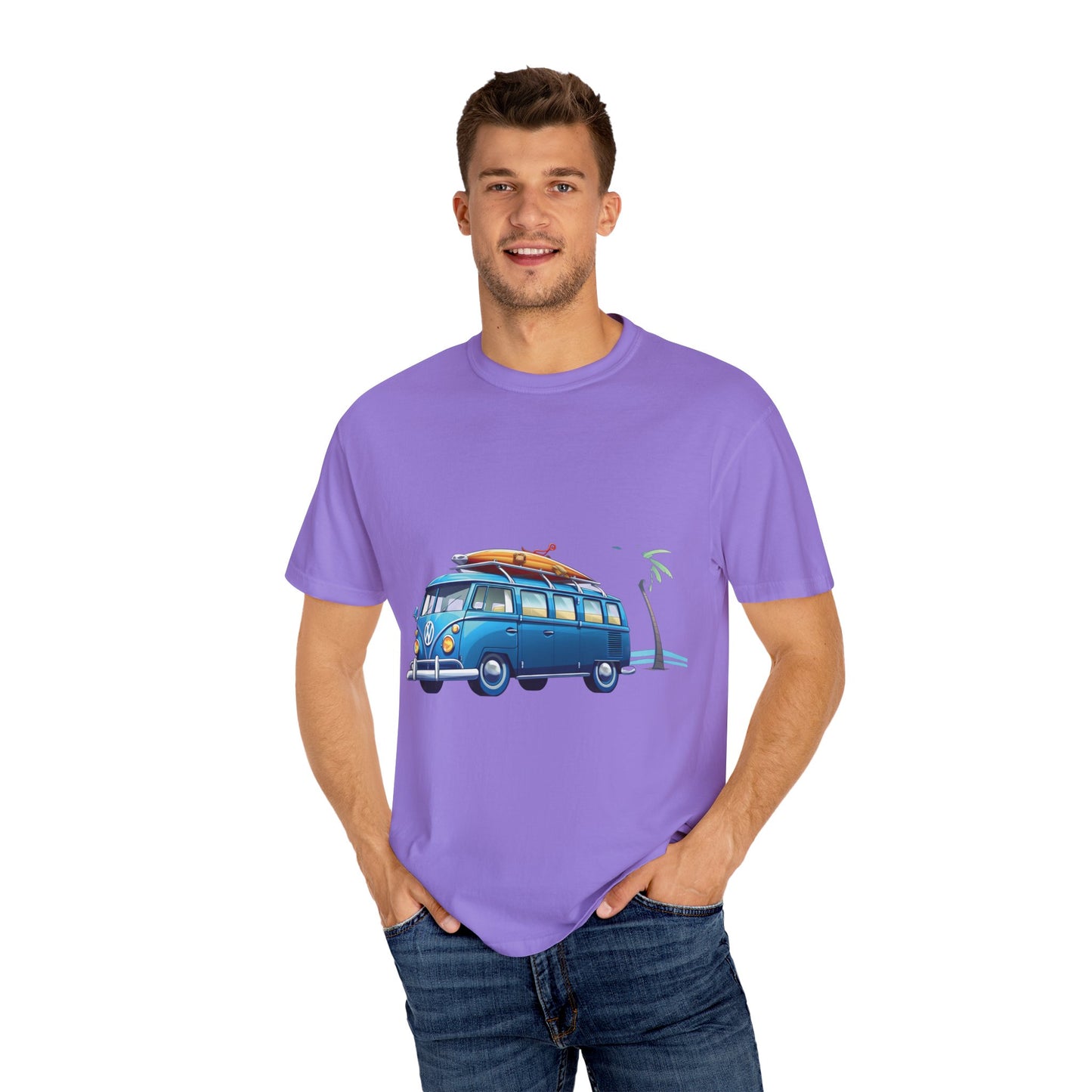 Retro Surf Van: Unisex Garment-Dyed T-shirt