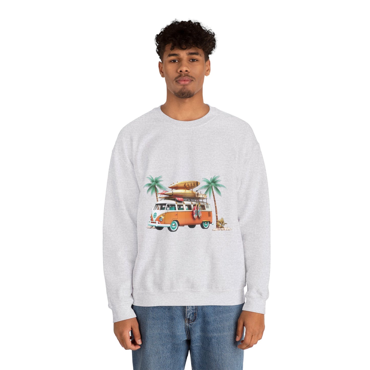 Retro Surf Van - Unisex Heavy Blend™ Crewneck Sweatshirt