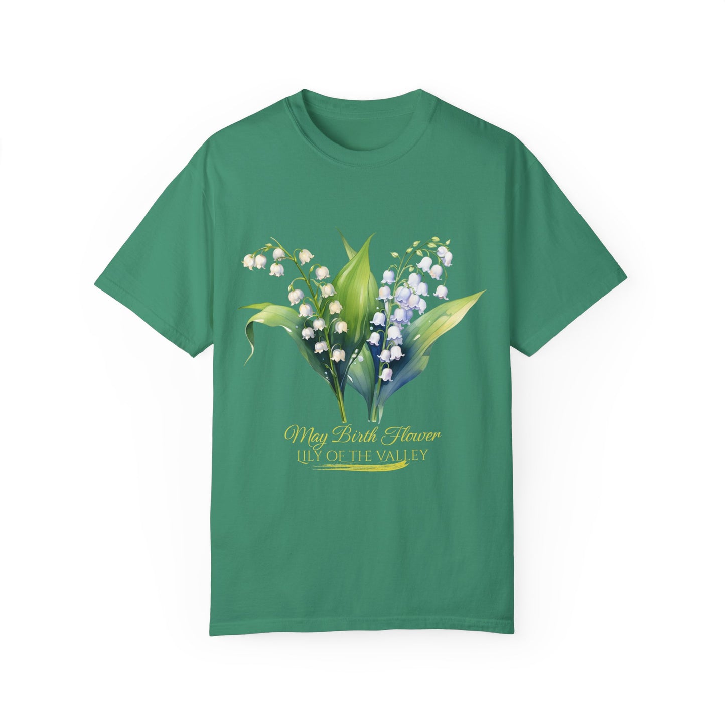 May Birth Flower "Lily of the Valley" (For Dark Fabric) - Unisex Garment-Dyed T-shirt