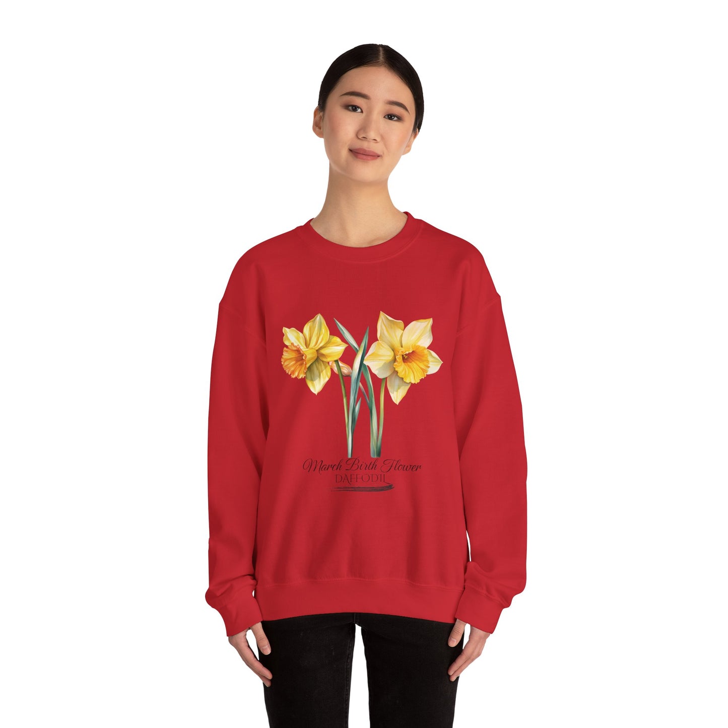 March Birth Flower (Daffodil) - Unisex Heavy Blend™ Crewneck Sweatshirt