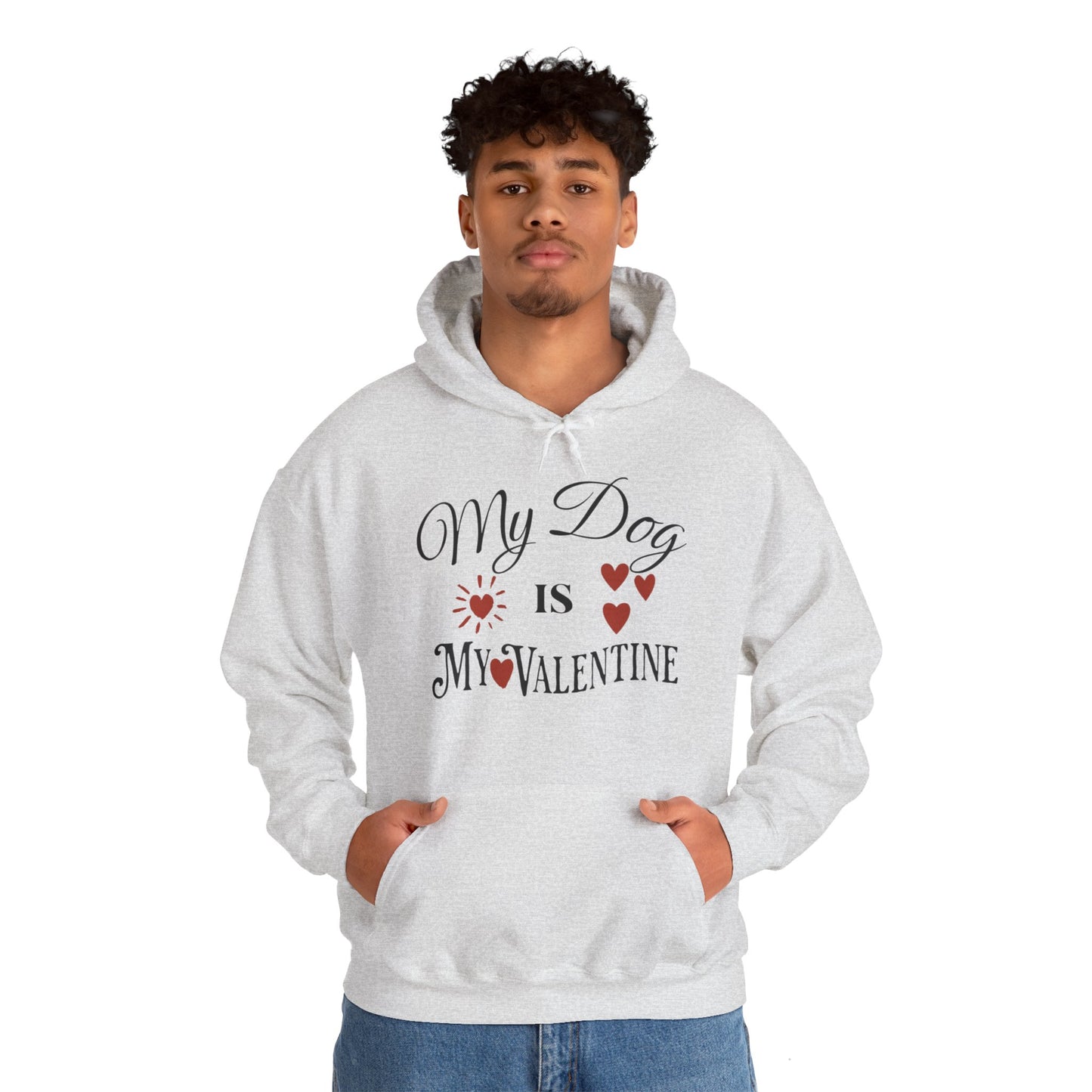 My Dog Is My Valentine - Unisex Heavy Blend™ Hooded Sweatshirt