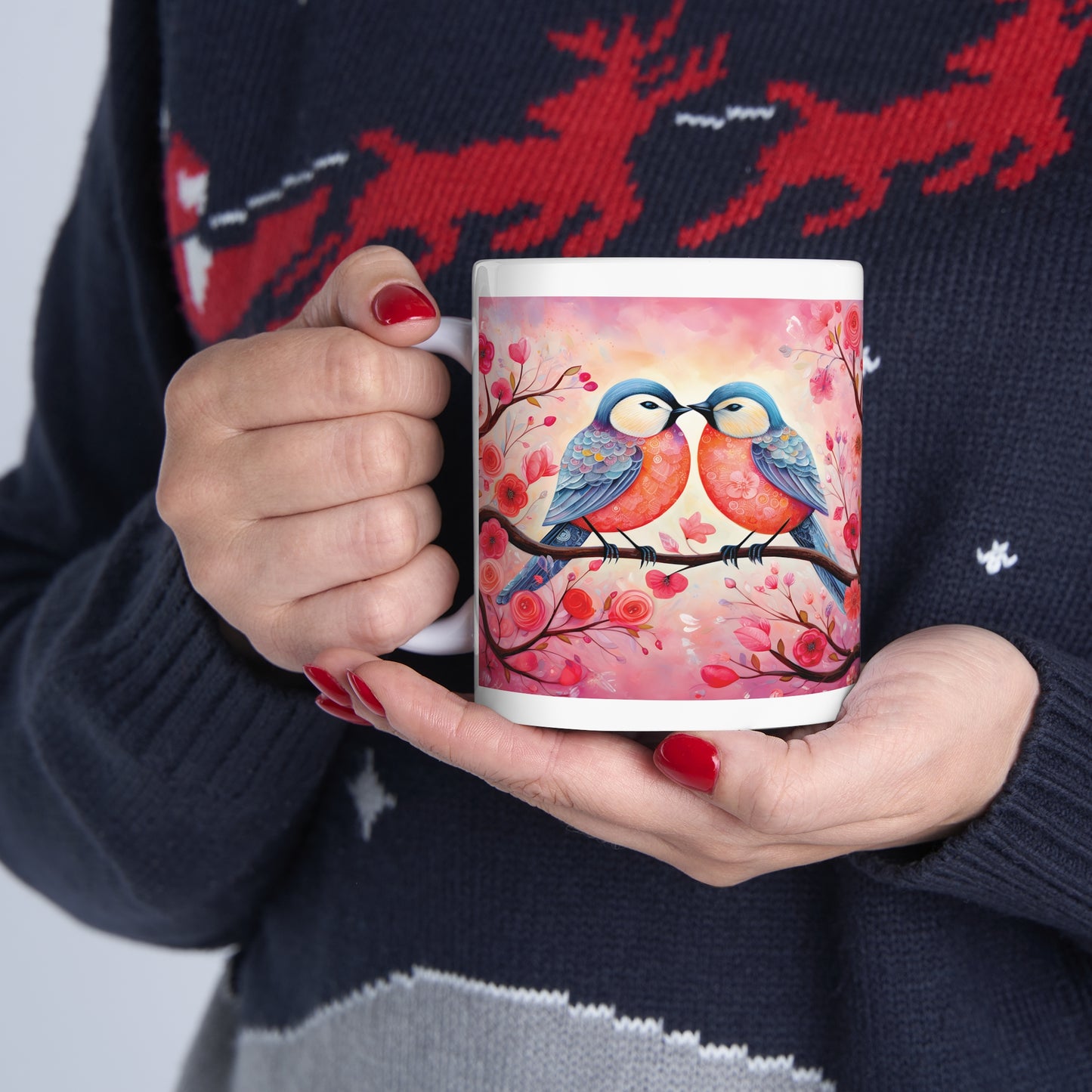 Kissing Bird: Ceramic Mug 11oz