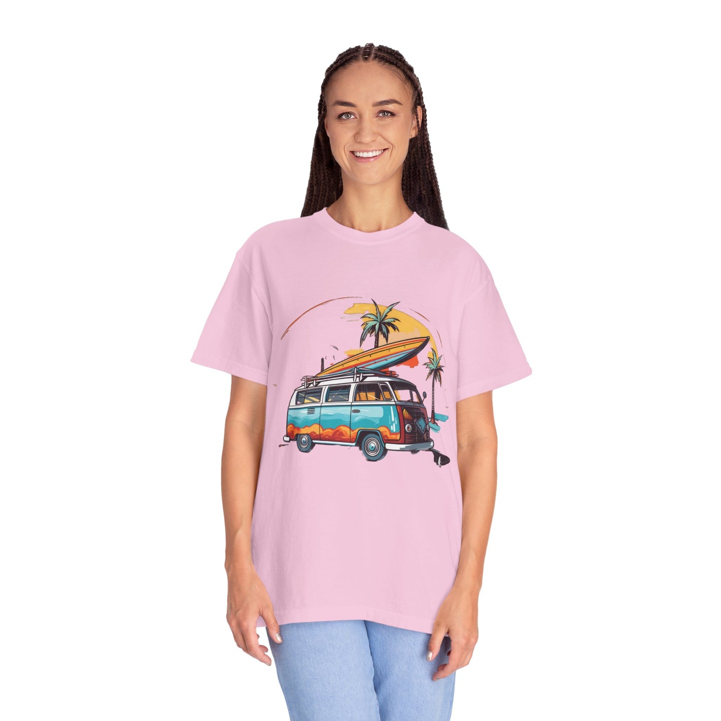 Retro Surf Van: Unisex Garment-Dyed T-shirt