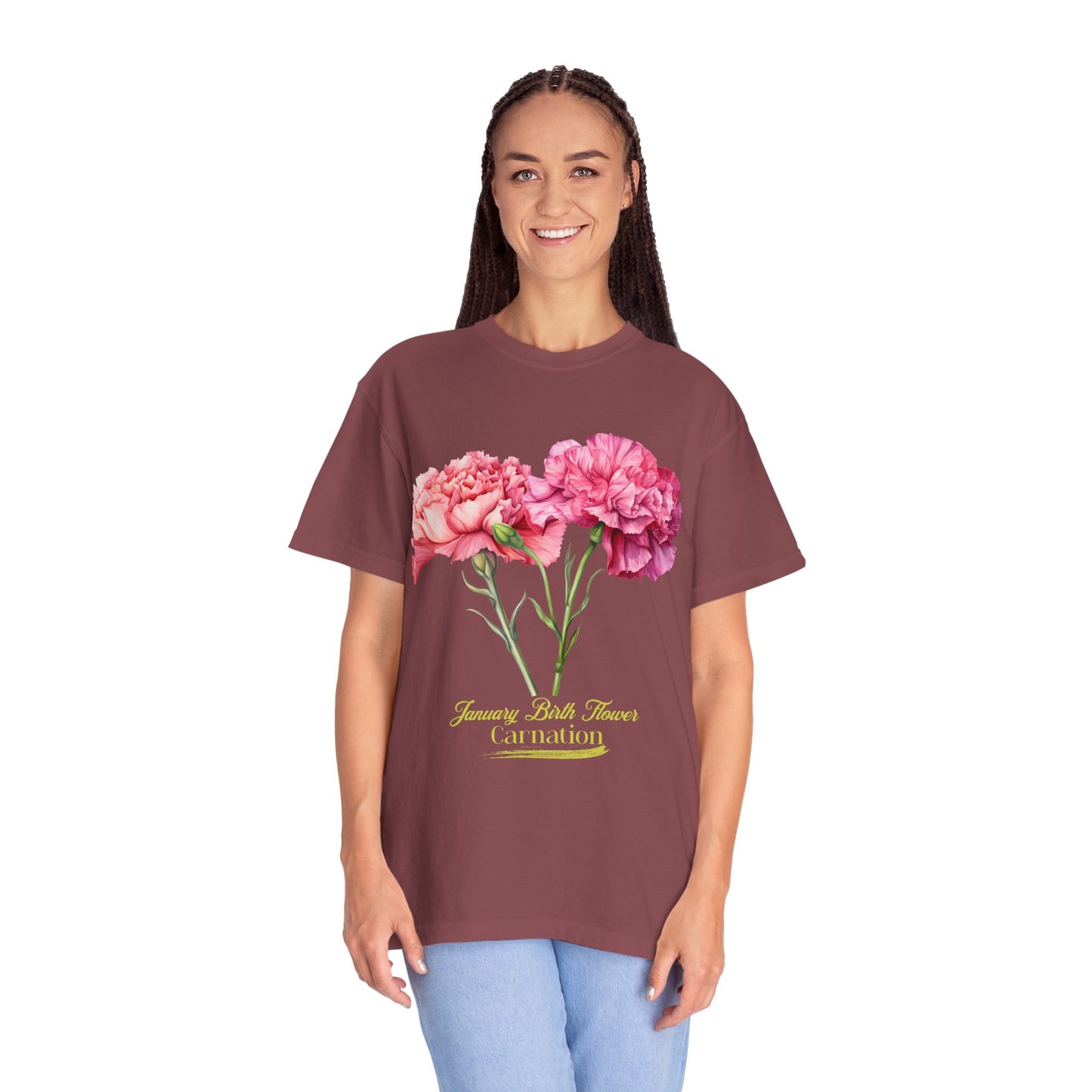 January Birth Flower "Daffodil" (For Print on Dark Fabric) - Unisex Garment-Dyed T-shirt