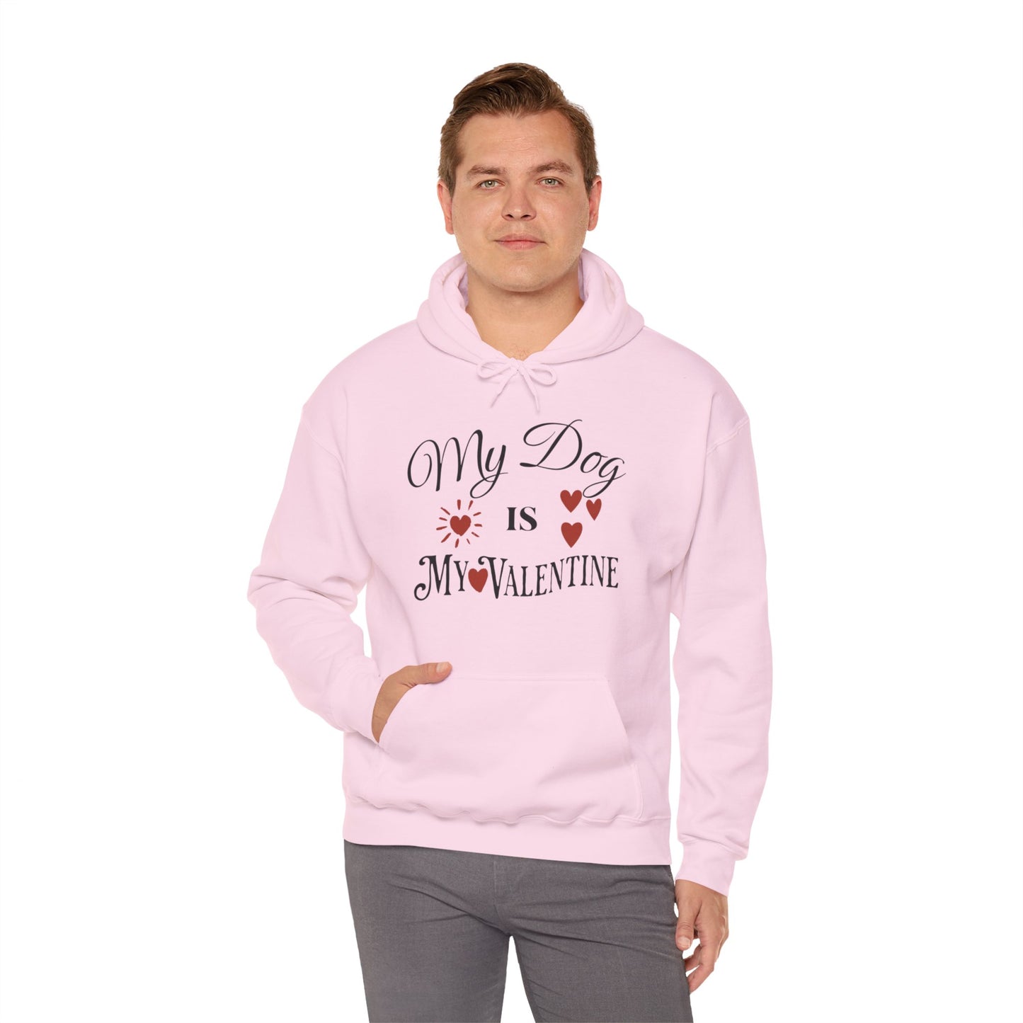 My Dog Is My Valentine - Unisex Heavy Blend™ Hooded Sweatshirt