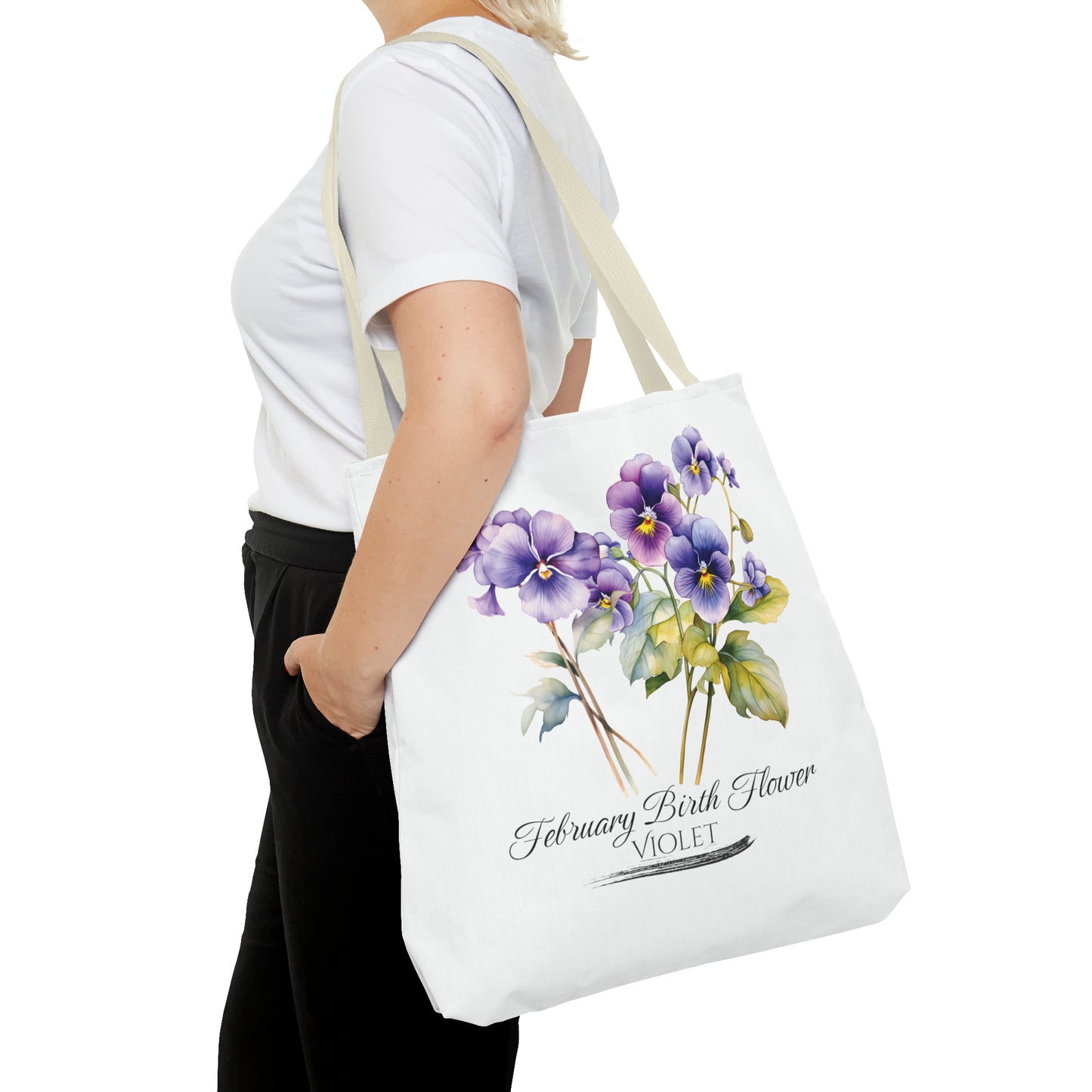 February Birth Flower: Violet - Tote Bag (AOP)