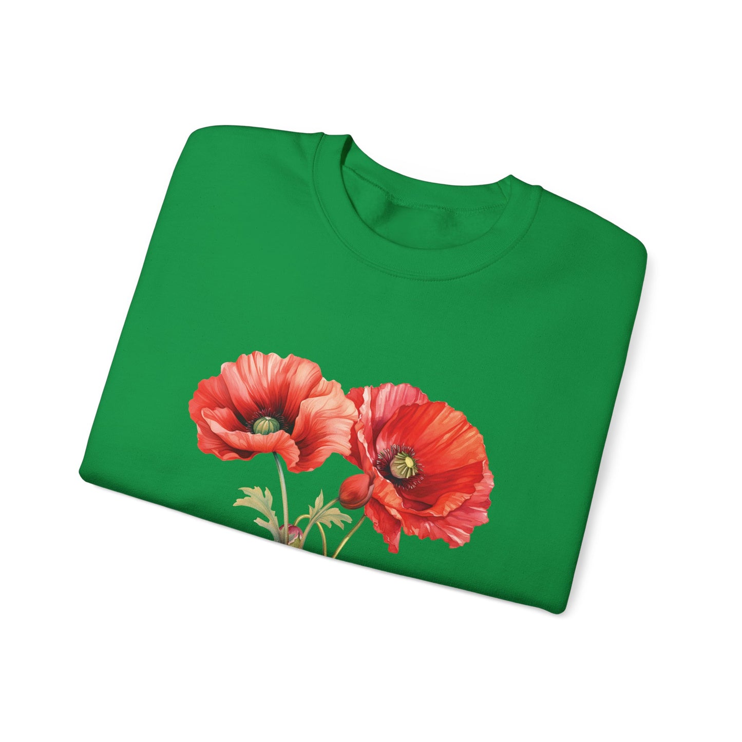 August Birth Flower (Poppy) - Unisex Heavy Blend™ Crewneck Sweatshirt