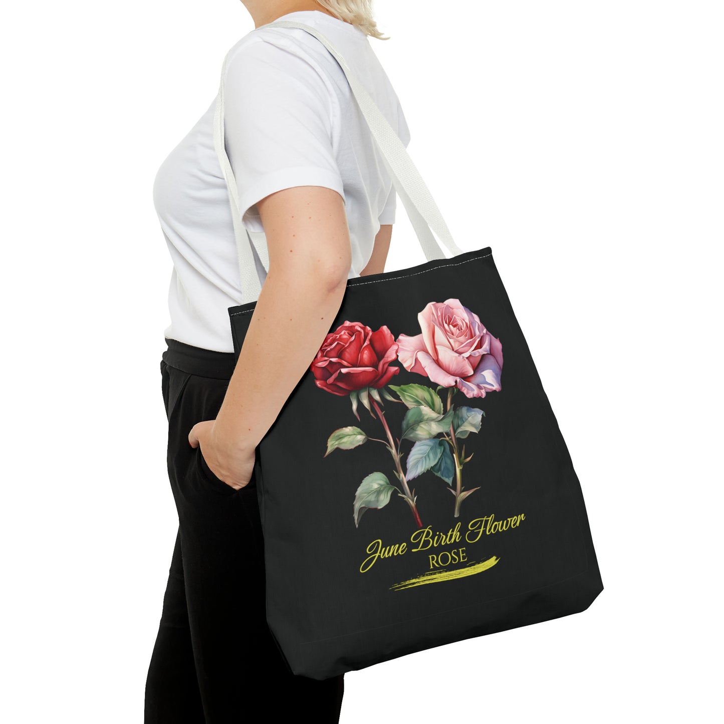 June Birth Flower: Rose - Tote Bag (AOP)