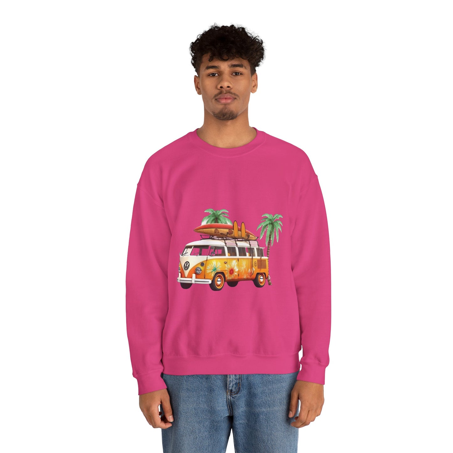 Retro Surf Van - Unisex Heavy Blend™ Crewneck Sweatshirt