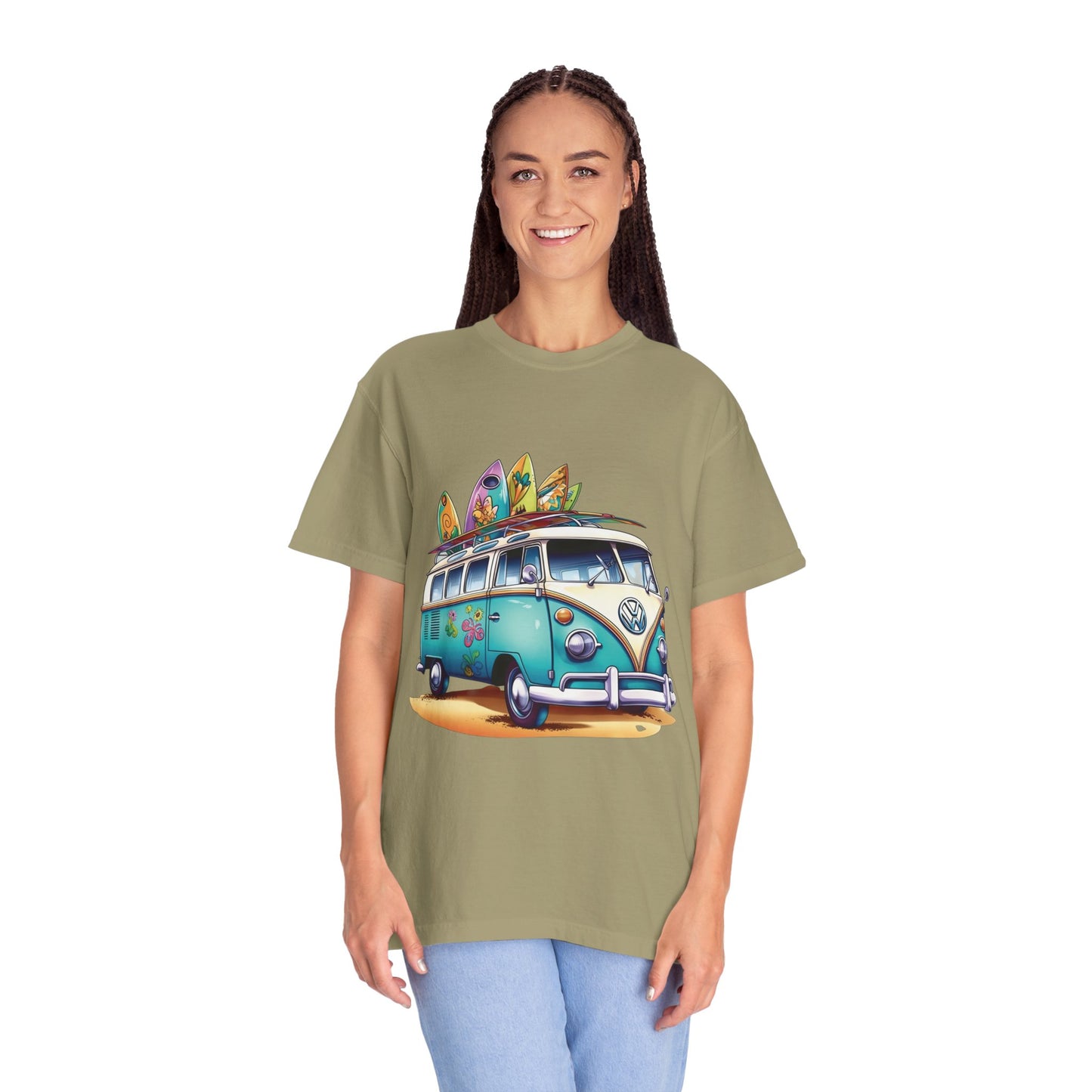 Retro Surf Van: Unisex Garment-Dyed T-shirt