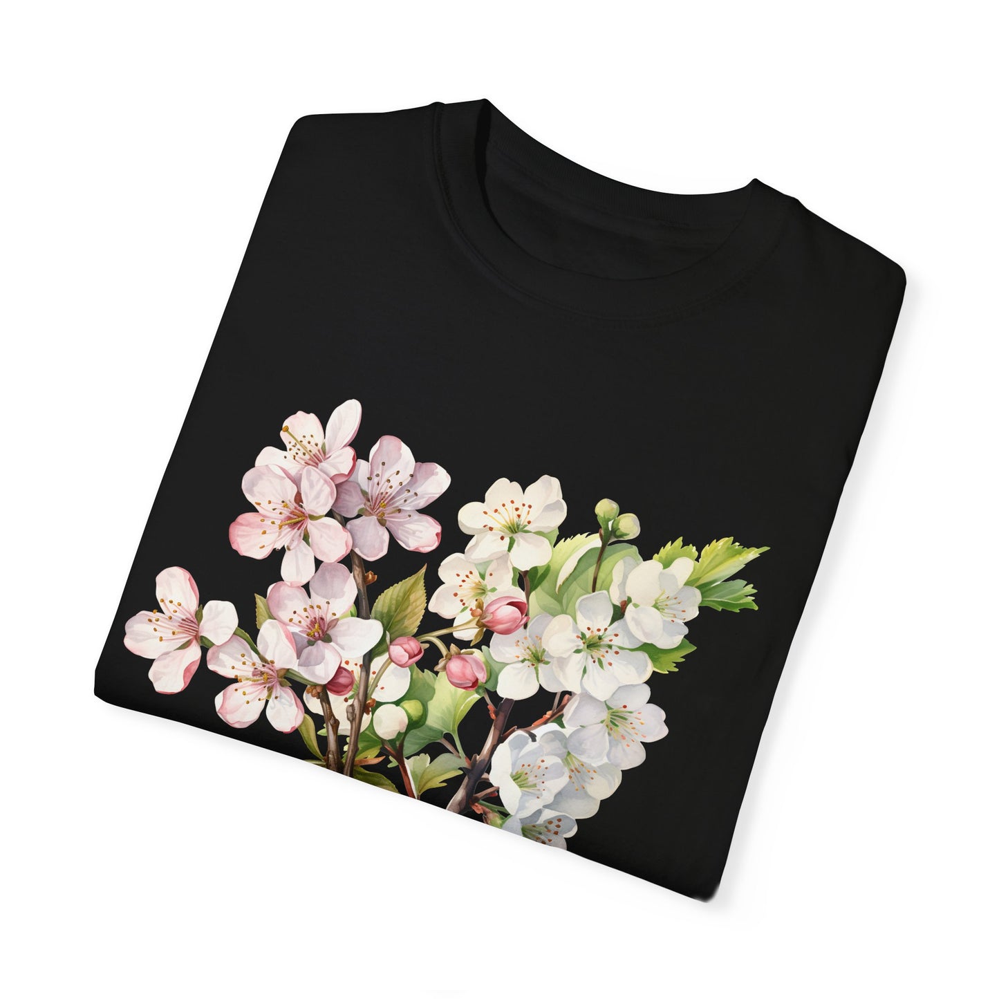 May Birth Flower "Hawthorn" (For Dark Fabric) - Unisex Garment-Dyed T-shirt