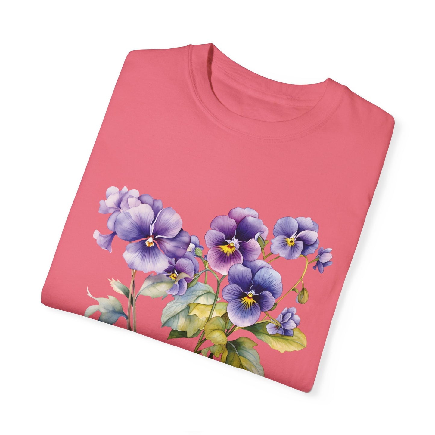 February Birth Flower "Violet" - Unisex Garment-Dyed T-shirt