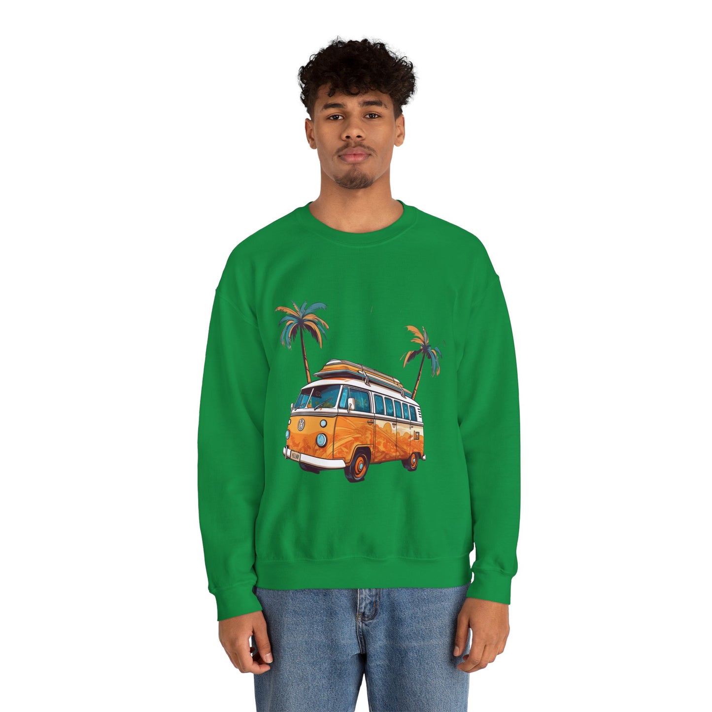 Retro Surf Van - Unisex Heavy Blend™ Crewneck Sweatshirt