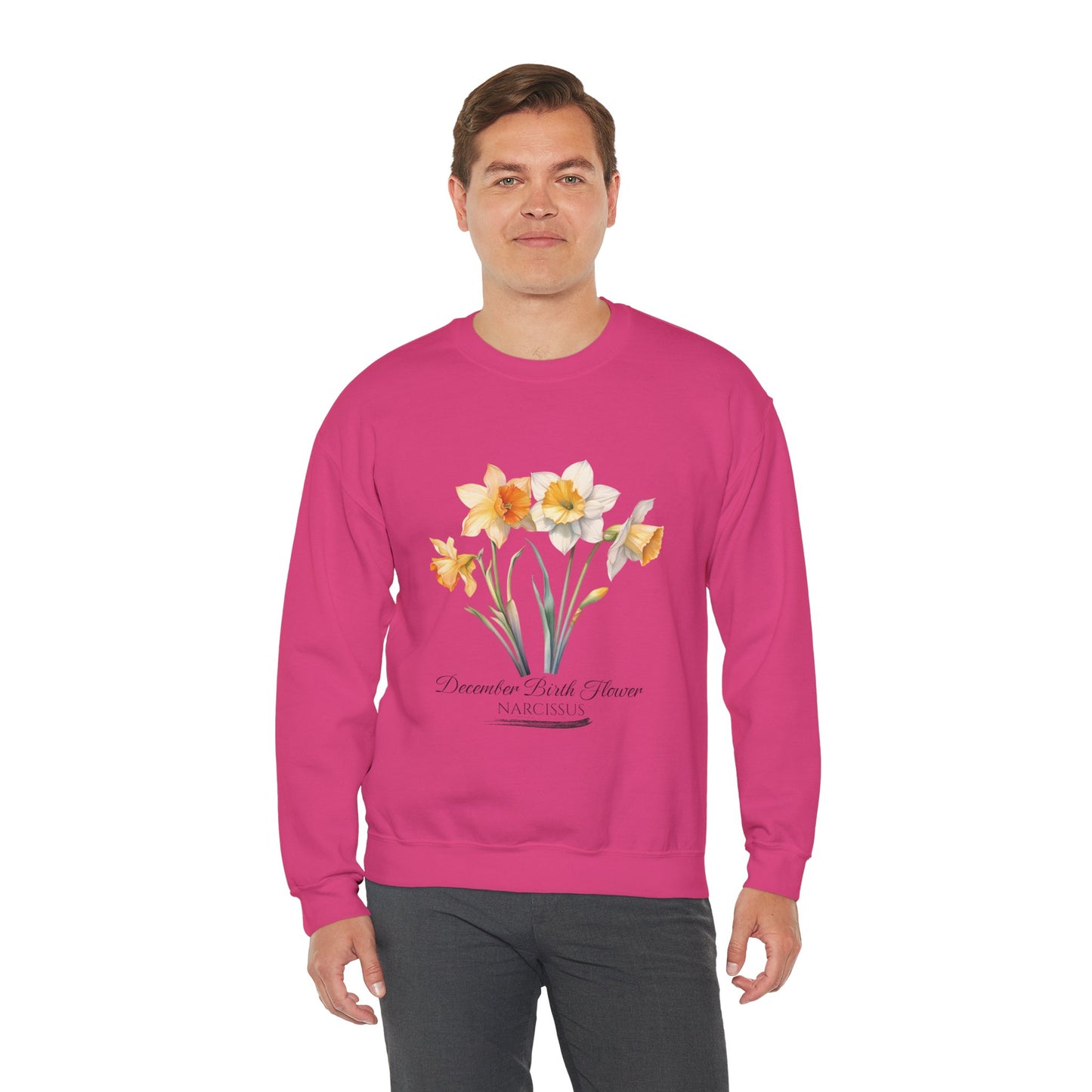 December Birth Flower (Narcisus) - Unisex Heavy Blend™ Crewneck Sweatshirt