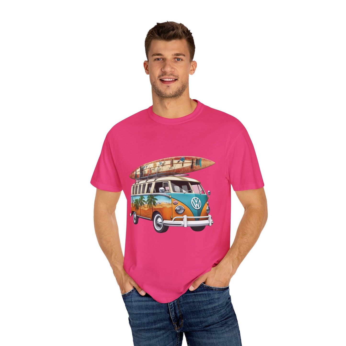 Retro Surf Van: Unisex Garment-Dyed T-shirt