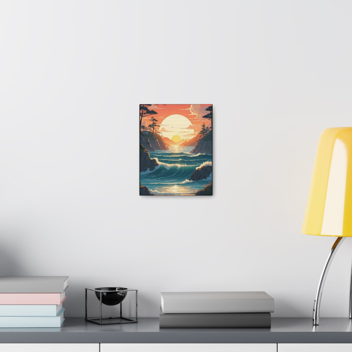 Beautiful sunset over the water channel - Canvas Gallery Wraps