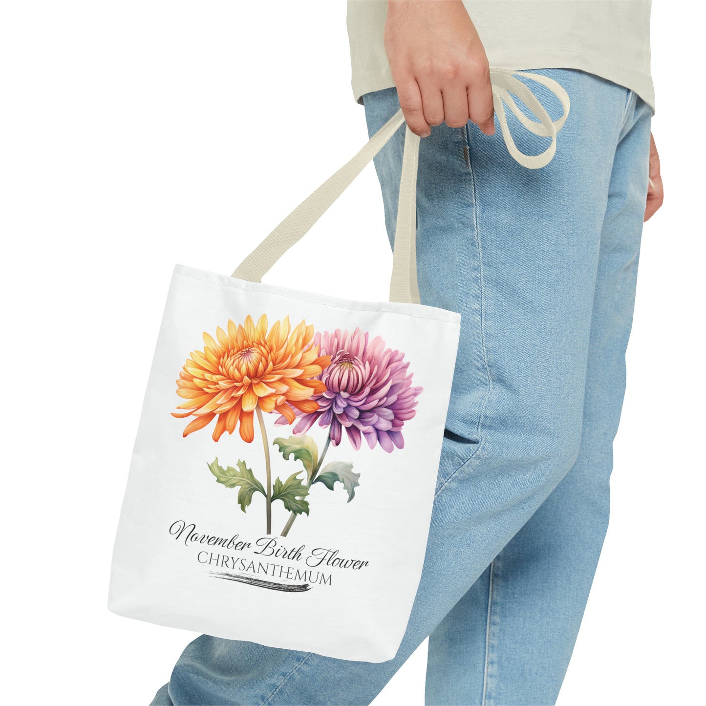 November Birth Flower: Chrysanthemum - Tote Bag (AOP)