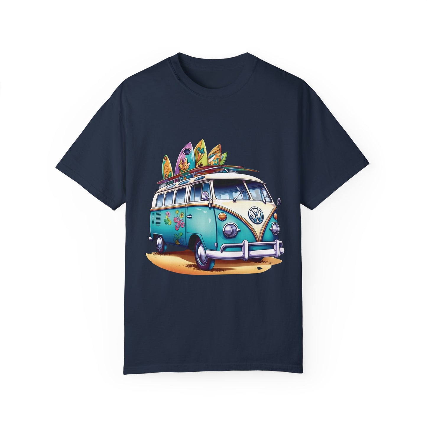 Retro Surf Van: Unisex Garment-Dyed T-shirt