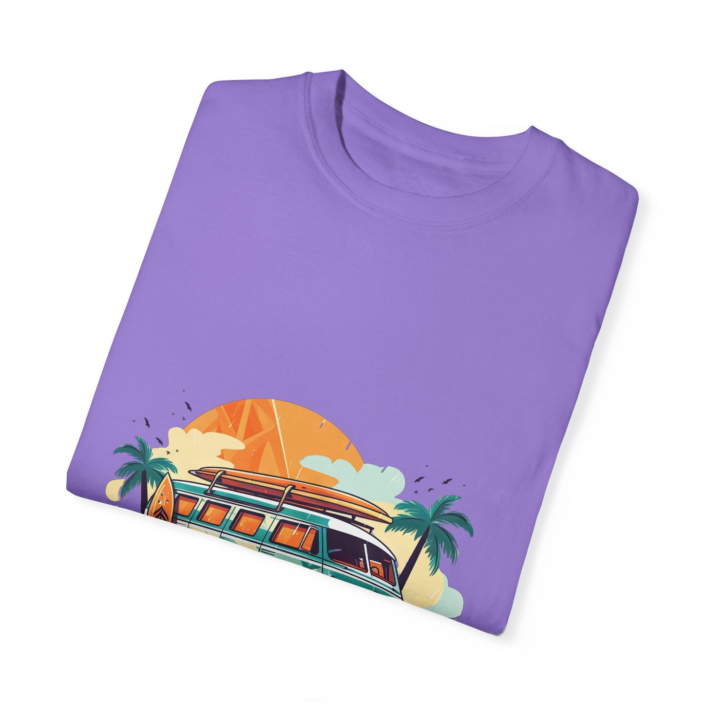 Retro Surf Van: Unisex Garment-Dyed T-shirt