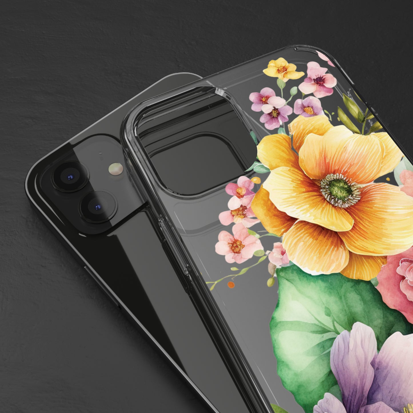Phone Clear Cases: Watercolor Floral Pattern